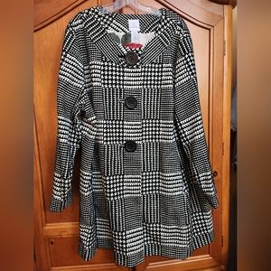 Sara Campbell Open Jacket Black & White, size 3X